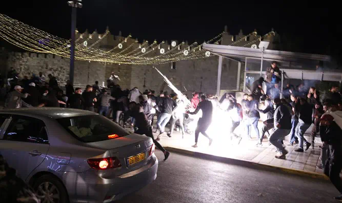 Arabs rioting last week in Jerusalem