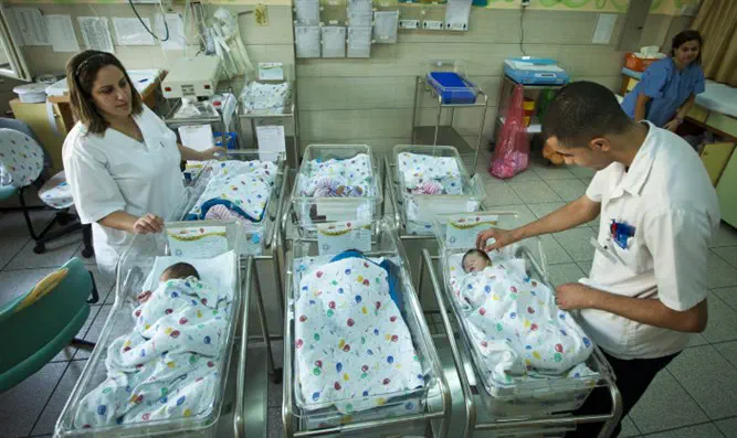 New-born babies in Nazareth maternity ward