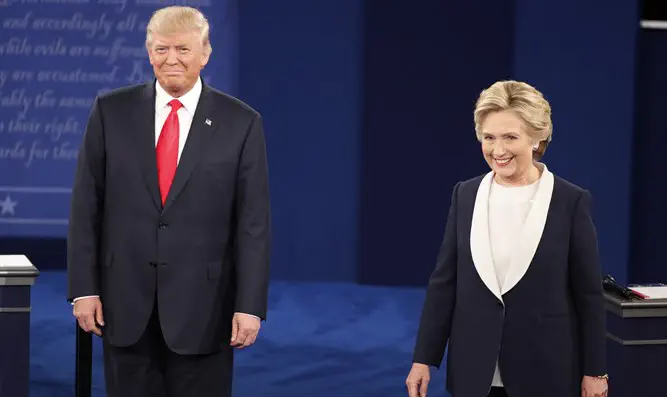 Trump and Clinton at the second debate